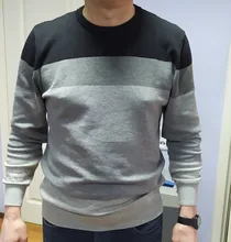 Suéter informal para hombre, Jersey de punto ajustado a rayas con cuello redondo, M-3XL de otoño, 2021