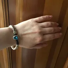 Anslow-pulsera de cristal rosa y azul para mujer, nuevo diseño hecho a mano, cuerda de envoltura, cuentas, regalo, joyería para mujer, LOW0735LB