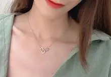 Collar de plata de ley 925 con colgante Rectangular brillante, gargantilla de circonia cúbica incrustada, regalo para niña, joyería exquisita NK064