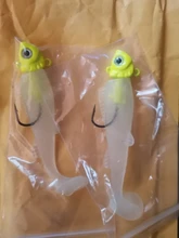 Minfishing 2 uds japonesa de la cabeza de la plantilla luminosa de cuerpo suave pesca señuelo Crankbait artificiales de silicona cebo con peso 4g/8,5g/16g