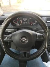 D forma O forma protector para volante de coche antideslizante de cuero de la PU para el POLO GOLF 7 Scirocco Suzuki Swift Nissan Rogue de alta calidad