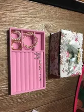 Mordoa-organizador de pendientes de ante y terciopelo rosa, soporte para presentación de joyería, estante, plato de muestra, caja de joyería de moda