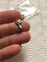 20 piezas, colgantes de 17x9mm, colgantes con dijes de gato para hacer joyas, colgantes de zorro de Color plata antiguo