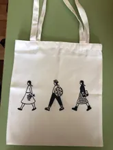 Bolso de compras de lienzo impreso para chica, bolsa de mano reutilizable, de viaje, ecológico, a la moda