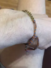 Pulsera de cobre tibetano hecha a mano para mujer y hombre, cadena de cuerda ajustable, pulseras trenzadas de Color dorado, joyería Vintage Bohemia, regalo