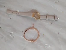 Conjunto de relojes con flores para mujer, pulsera de cuero, de cuarzo, informal, 2 uds.