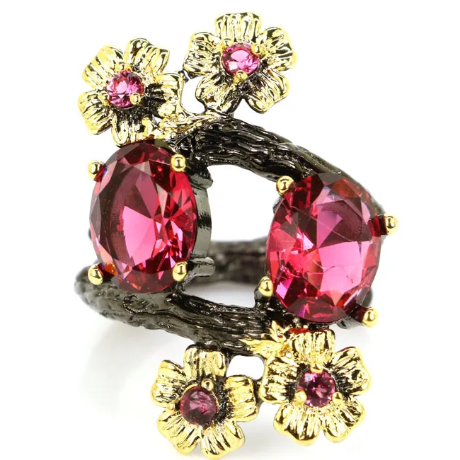 30x20mm Sublime Antique SheCrown Created Pink Rhodolite Garnet Violet Tanzanite Black Gold Silver Rings
30x20mm Sublime Antique SheCrown Created Pink Rhodolite Garnet Violet Tanzanite Black Gold Silver Rings