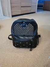 Mochila de piel sintética con remaches para mujer, morral escolar con remaches Preppy, pequeña, para viaje, 2019