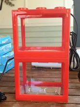 Mini acuario con lámpara LED USB para peces betta, tanque para peces con luz para lucha de peces