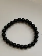 Pulsera de cuentas de ónix negro mate para hombre y mujer, brazalete de cuentas de energía para Yoga, regalo para novio, abalorios de piedra Natural de 8mm