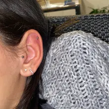 ROXI-Pendientes minimalistas de plata de ley 925, pendientes de botón, bola, delicado, diminuto, pendientes pequeños, de hélice, para cartílago, piercing, 3