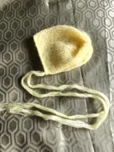 Handcraft Baby gorro de lana Mohair tejido a mano, atrezos para fotografía de bebés. Apoyo de fotografía. En regalo de Baby Shower