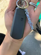 LLavero de acero inoxidable para hombre y mujer, colgante con placa con nombre personalizado, Color dorado y plateado, joyería