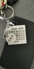 Llavero con anilla personalizada, calendario grabado, llavero de acero inoxidable, regalo de aniversario de boda para novio y marido