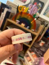 Cinta adhesiva con estampado de oso sonriente y papel, cinta Washi decorativa con diseño de flor de amor kawaii de Corea, para cuentas de mano, papelería