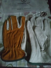 OZERO-guantes de trabajo de cuero de vaca para hombre, guantes de soldadura de trabajo, protectores de seguridad para jardín, deportes, MOTO, resistentes al desgaste, 1008