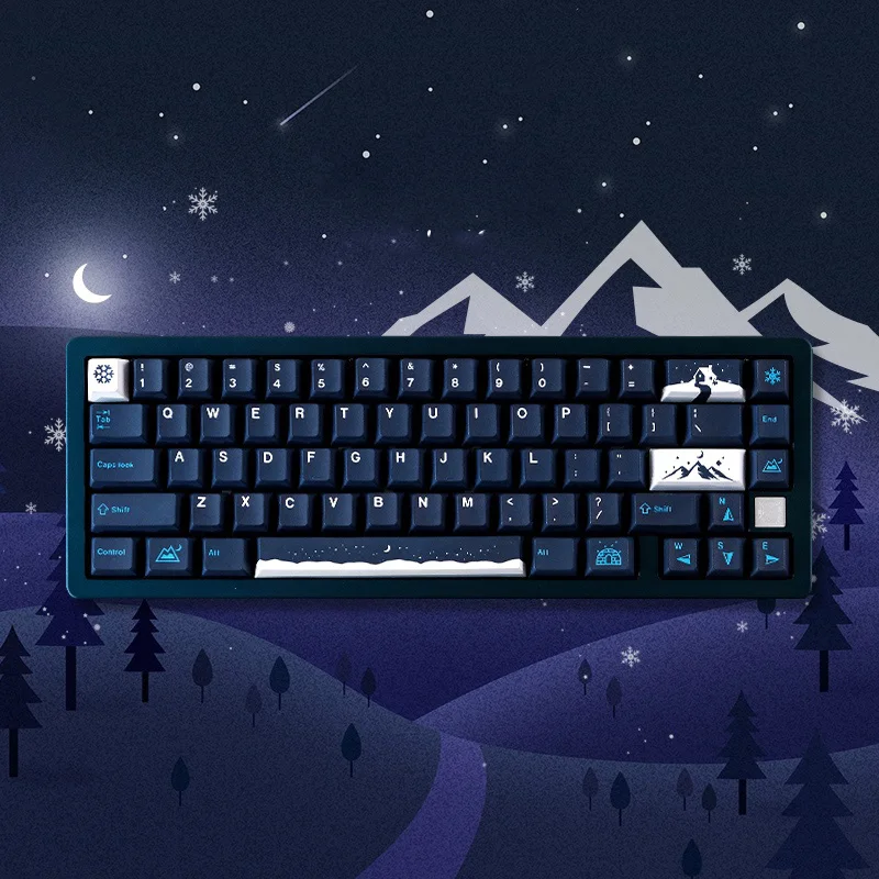 129 Keys Snowy Night Keycaps Cherry Profile PBT 5-sided Dye Sublimation Mechanical Keyboard Keycap For MX Switch 61/64/68/87/104
129 Keys Snowy Night Keycaps Cherry Profile PBT 5-sided Dye Sublimation Mechanical Keyboard Keycap For MX Switch 61/64/68/87/104