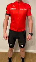 Verde fluorescente STRAVA ciclismo Jersey conjuntos rojo bicicleta shorts de ciclismo de manga larga ropa de bicicleta maillot bibers de Jersey de ciclismo
