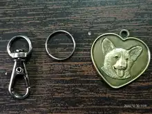 Placa de identificación con grabado gratis para perros y gatos, placa con nombre personalizada, antipérdida, con forma de corazón, colgante para Collar