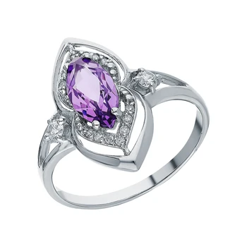 Silver ring with amethyst and cubic zirconia sunlight sample 925
Silver ring with amethyst and cubic zirconia sunlight sample 925