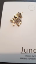 Pendientes de unicornio con tuerca para mujer, aretes de circonia cúbica de oro con diseño de Hada de los animales, joyería para fiesta de cumpleaños