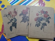 Tarjetas de flores Vintage para postales, suministros de papelería para correo de oficina, artículos de Navidad, 14,5x10,5 CM, 1 paquete