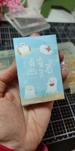 Juego de 28 hojas de cartas de Ghost Lomo intercambiables, Mini mensaje postal de dibujos animados, regalos de navidad