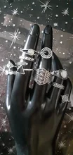 Tocona 10 unids/set Bohemia antiguo Flecha de tallado anillos conjuntos de nudillo anillos para las mujeres de la joyería de los hombres кольцо 4846