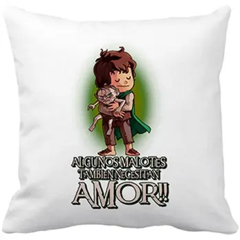 Cushion with insert The Lord of the Rings Frodo and Gollum some malotes need love too 
Cushion with insert The Lord of the Rings Frodo and Gollum some malotes need love too