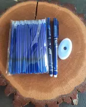 53 unids/lote 0,38mm borrable lavable Pen recarga varilla para manejar azul/negro tinta pluma de Gel para escuela materiales de escritura para oficina papelería