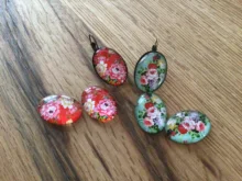 18x25mm 13x18mm 10x14mm 10 unids/lote clásico 9 colores en francés palanca pendientes en blanco/Base forma Oval cabochons pendientes