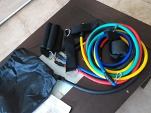 Banda con tubos de resistencia para Fitness, cuerda de tracción elástica para Yoga, gimnasio, expansor de entrenamiento, anclaje de puerta con mango de correa en el tobillo, 11/16 Uds.