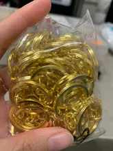 20 unids/lote llavero Chapado en 6 colores 50mm largo partido redonda llaveros al por mayor