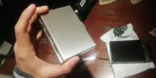 Tarjetero de Metal de aluminio para tarjetas de crédito, funda delgada Anti-Scan con bloqueo RFID, protección para tarjetas de negocios, 1 unidad