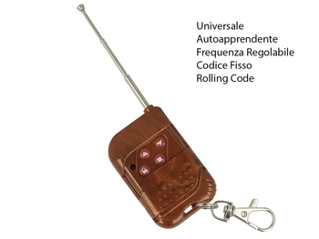 Radio control remote control for gate universal Autoapprendente adjustable frequency fixed Code and Rolling Code with 4 buttons
Radio control remote control for gate universal Autoapprendente adjustable frequency fixed Code and Rolling Code with 4 buttons