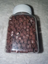 1000 Uds 5mm cuentas de Micro anillo de silicona enlace Microring para plumas herramientas de extensión de cabello 3 # corteza marrón 9 colores opcionales