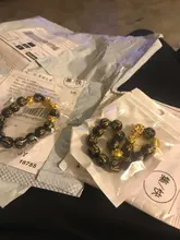 24 estilos Feng Shui de piedra obsidiana pulsera con cuentas hombres mujeres Unisex pulsera de Oro Negro Pixiu riqueza buena suerte pulsera de las mujeres