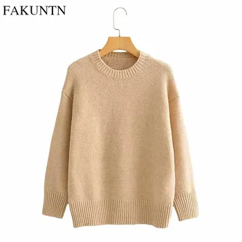 Women Knitted Sweaters 2020 Autumn New Crew Neck Long Sleeve Pullovers Solid Loose Elegant Knitted Sweaters Women Clothing Tops
Women Knitted Sweaters 2020 Autumn New Crew Neck Long Sleeve Pullovers Solid Loose Elegant Knitted Sweaters Women Clothing Tops