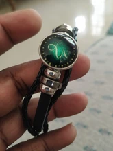 Pulsera de cuero con 12 Constelaciones del zodiaco para hombre y niño, brazalete punk con cuentas, accesorios de viaje