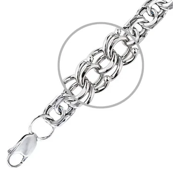 Esthete bracelet of weaving "Bismarck" made of silver
Esthete bracelet of weaving "Bismarck" made of silver