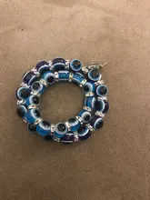 De moda de Color de plata azul de mal de ojo Hamsa la mano de Fátima Palm pulseras para las mujeres de la pulsera del encanto de estilo étnico joyería hecha a mano