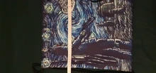 De moda pintura noche estrellada de Van Gogh, bolsa totoro patrón mochila bolsa de viaje pequeña mochila bolsa para playa regalo de los niños