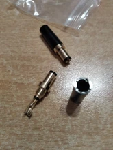 Enchufe de alimentación CC de cobre chapado en oro, 5,5x2,5/5,5x2,1/3,5x1,35mm, conector macho de CC con abrazadera de cable para soldadura, 2 uds.