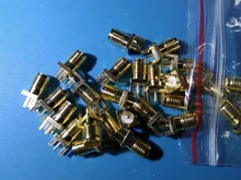 10 Uds 1,6mm SMA clavija soldadura hembra tuerca borde PCB Clip montaje recto oro plateado RF conector soldadura de receptáculo