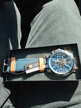 CURREN-Reloj deportivo para hombre, pulsera de cuero, deportivos, de piel militar, esfera de segundos/minutos, masculino