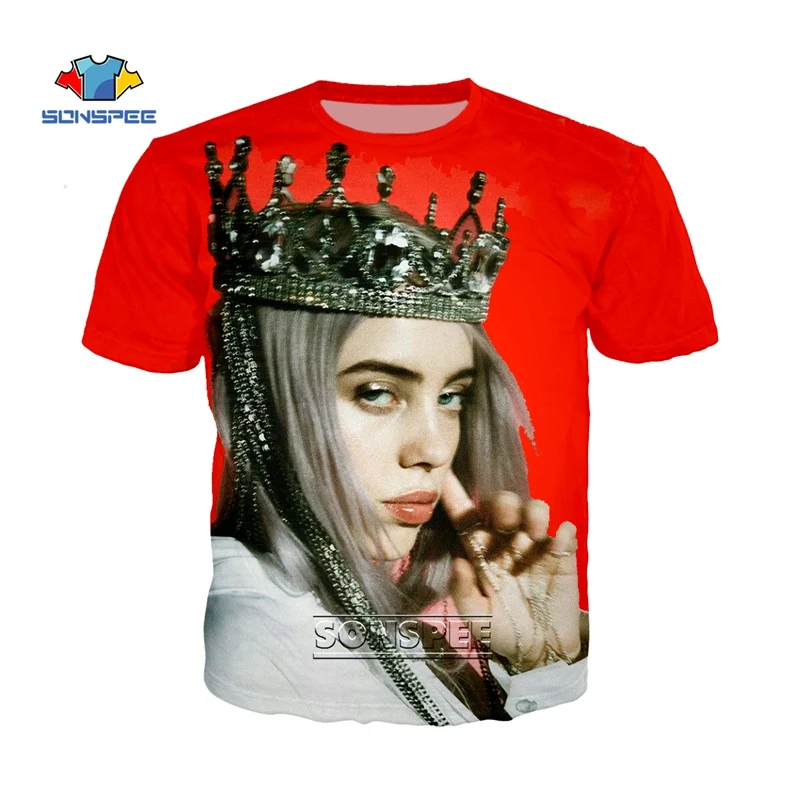 SONSPEE Singer Star Billie Eilish T-Shirts Harajuku Streetwear Short Sleeve Off White Tshirt 3D Print Summer Men Women Top Tees
SONSPEE Singer Star Billie Eilish T-Shirts Harajuku Streetwear Short Sleeve Off White Tshirt 3D Print Summer Men Women Top Tees