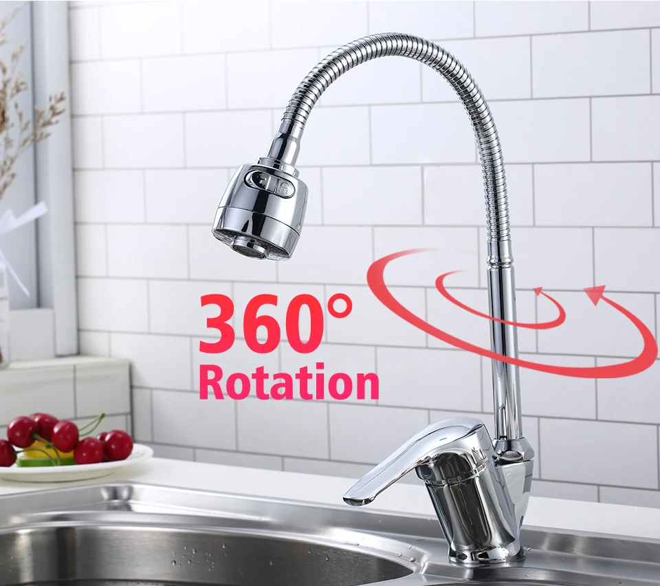Potato Modern Style Single Handle Solid Kitchen Sink Faucet Flexible One Hole Cold and Hot Water Tap p5813