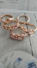 Conjunto de Anillos bohemios Vintage para mujer, conjunto de Anillos de Unión geométricos de media luna de oro para mujer, conjunto de Anillos de Diseño de cristales, joyería para fiesta
