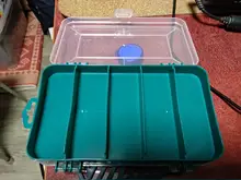 Nuevo 13 redes transparente portátil tornillos caja de almacenamiento doble-lado multifuncional de almacenamiento de plástico herramienta