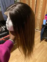 Kisshair-Peluca de cabello humano liso de 4x4, color degradado, color rubio miel, medio marrón, indio, 1B27, 1B30